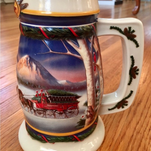 Budweiser VTG 2000/1999 Holiday in The Mountains Christmas Beer Stein Clydesdale - Picture 4 of 9